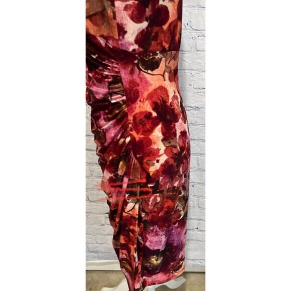 NWT LAUREN Ralph Lauren Multicolored Floral Sheath Sleeveless Midi Dress Size 10 - Picture 4 of 7